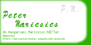 peter maricsics business card